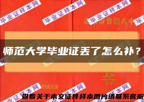 師范大學畢業證丟了怎么補？縮略圖