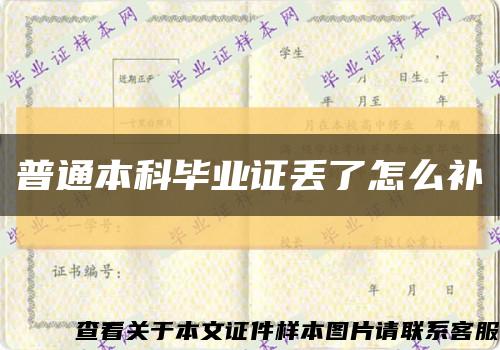 普通本科畢業證丟了怎么補縮略圖