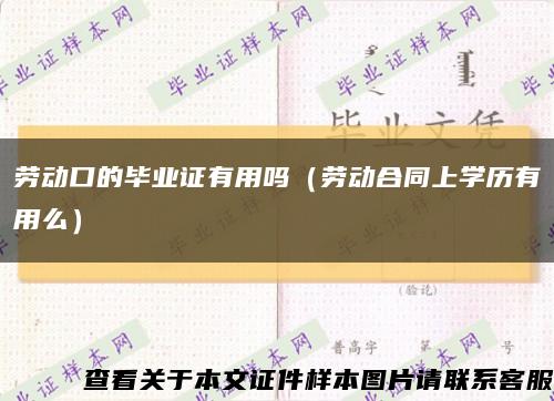 勞動口的畢業證有用嗎（勞動合同上學歷有用么）縮略圖