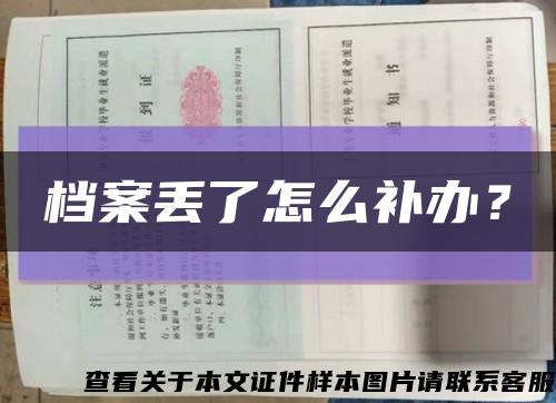 檔案丟了怎么補辦？縮略圖