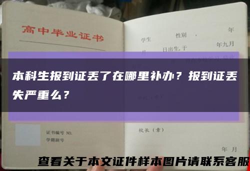 本科生報到證丟了在哪里補辦？報到證丟失嚴重么？縮略圖