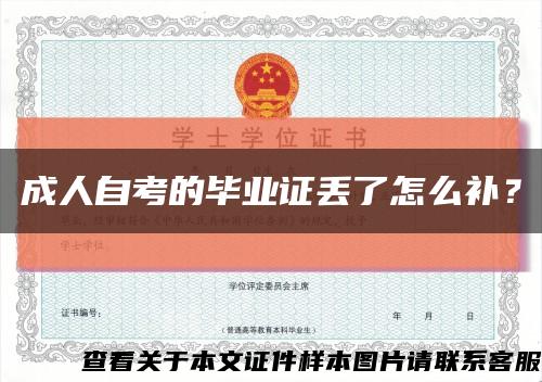 成人自考的畢業證丟了怎么補？縮略圖