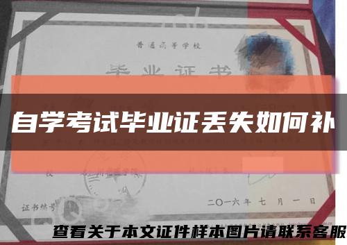 自學考試畢業證丟失如何補縮略圖