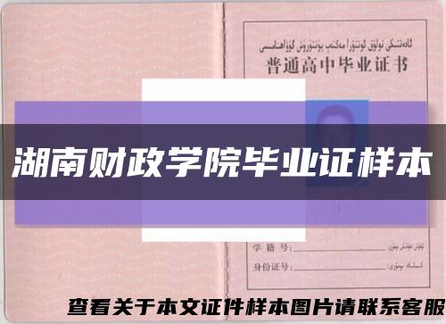 湖南財政學院畢業證樣本縮略圖