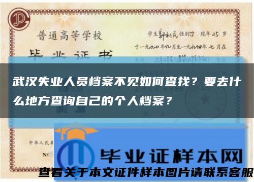 武漢失業人員檔案不見如何查找？要去什么地方查詢自己的個人檔案？縮略圖