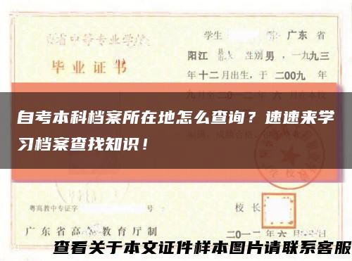 自考本科檔案所在地怎么查詢？速速來學習檔案查找知識！縮略圖