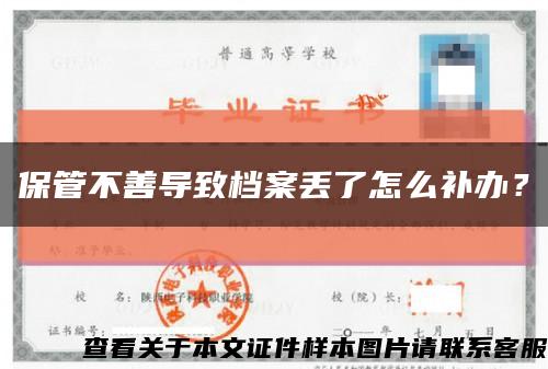 保管不善導致檔案丟了怎么補辦？縮略圖