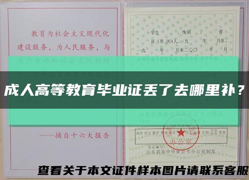 成人高等教育畢業證丟了去哪里補？縮略圖