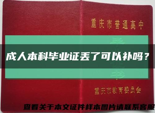成人本科畢業證丟了可以補嗎？縮略圖