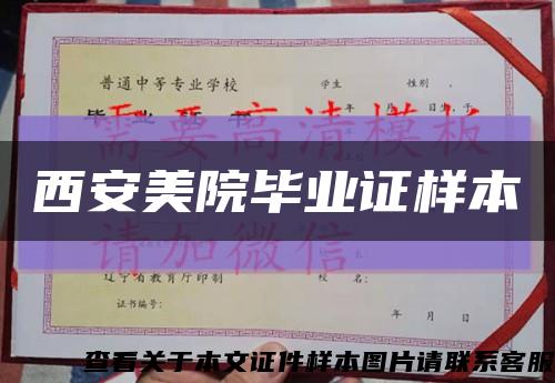 西安美院畢業證樣本縮略圖