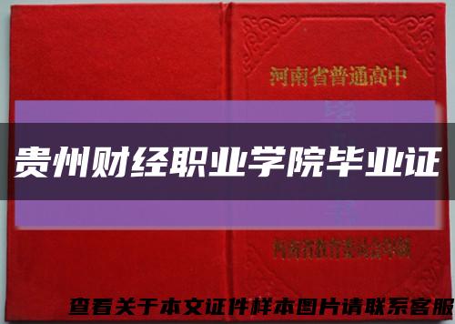 貴州財經職業學院畢業證縮略圖