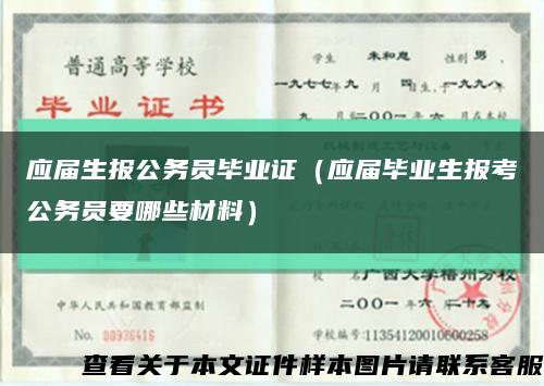 應屆生報公務員畢業證（應屆畢業生報考公務員要哪些材料）縮略圖