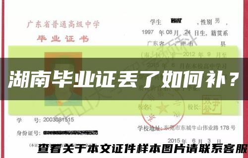 湖南畢業證丟了如何補？縮略圖