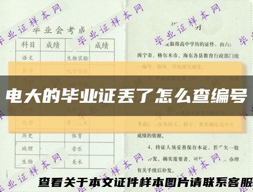 電大的畢業證丟了怎么查編號縮略圖