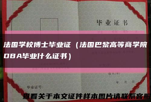 法國學校博士畢業證（法國巴黎高等商學院DBA畢業什么證書）縮略圖