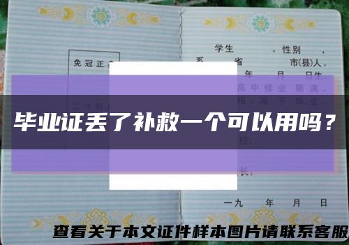 畢業證丟了補救一個可以用嗎？縮略圖