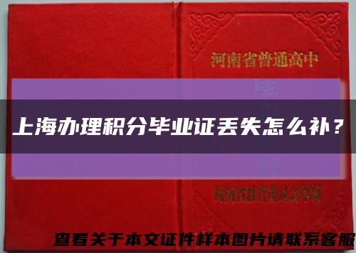 上海辦理積分畢業證丟失怎么補？縮略圖