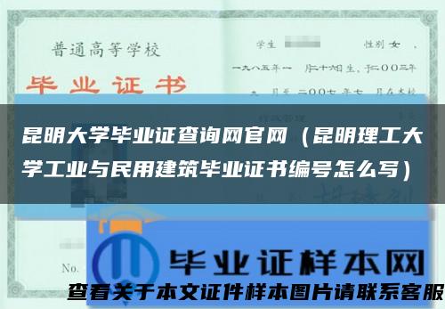 昆明大學畢業證查詢網官網（昆明理工大學工業與民用建筑畢業證書編號怎么寫）縮略圖