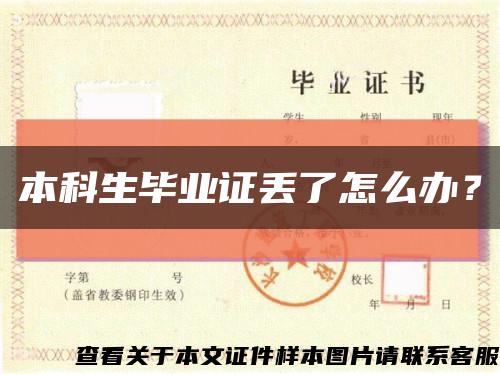 本科生畢業證丟了怎么辦？縮略圖
