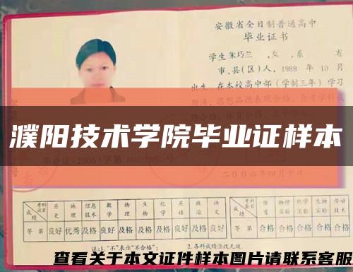 濮陽技術學院畢業證樣本縮略圖