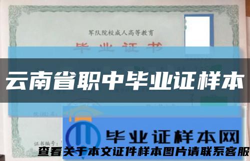 云南省職中畢業證樣本縮略圖