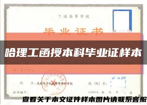 哈理工函授本科畢業證樣本縮略圖