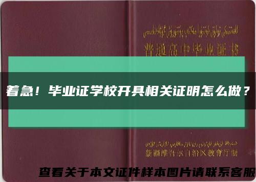 著急！畢業證學校開具相關證明怎么做？縮略圖