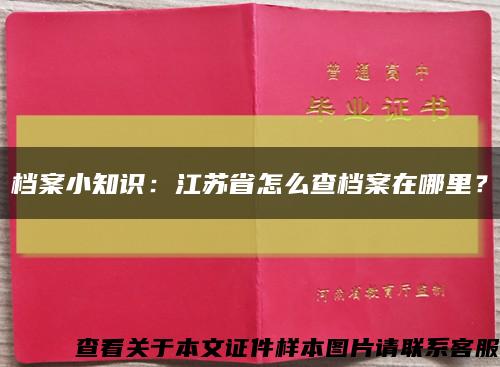 檔案小知識：江蘇省怎么查檔案在哪里？縮略圖