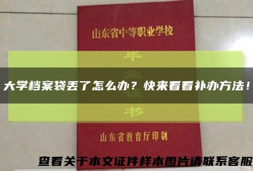 大學檔案袋丟了怎么辦？快來看看補辦方法！縮略圖