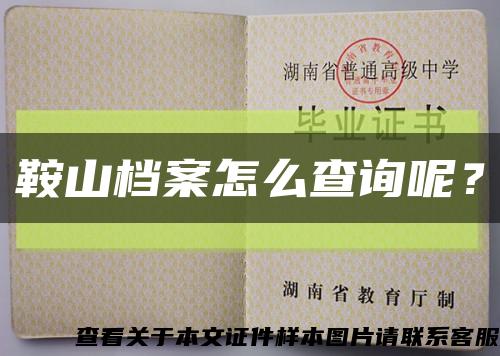 鞍山檔案怎么查詢呢？縮略圖