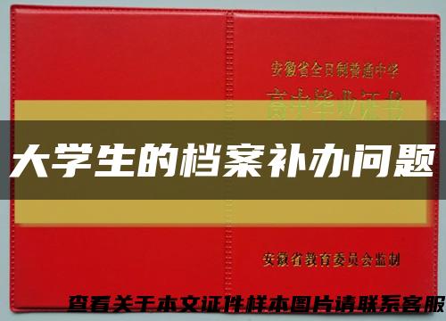 大學生的檔案補辦問題縮略圖