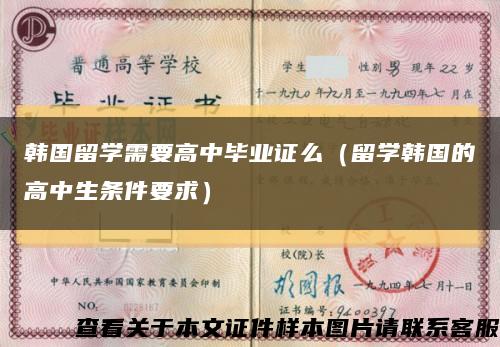 韓國留學需要高中畢業證么（留學韓國的高中生條件要求）縮略圖