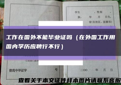 工作在國外不能畢業證嗎（在外國工作用國內學歷應聘行不行）縮略圖