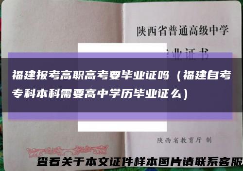 福建報考高職高考要畢業證嗎（福建自考?？票究菩枰咧袑W歷畢業證么）縮略圖
