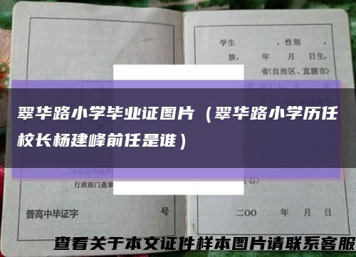 翠華路小學畢業證圖片（翠華路小學歷任校長楊建峰前任是誰）縮略圖