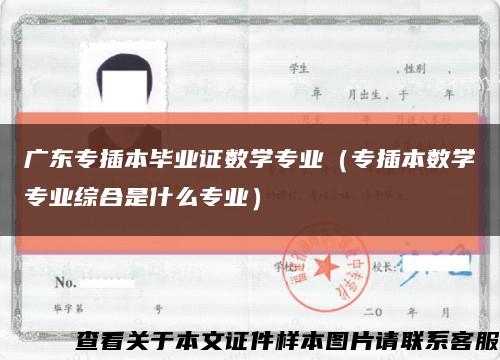 廣東專插本畢業證數學專業（專插本數學專業綜合是什么專業）縮略圖