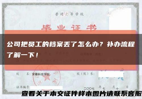 公司把員工的檔案丟了怎么辦？補辦流程了解一下！縮略圖