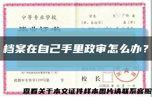 檔案在自己手里政審怎么辦？縮略圖