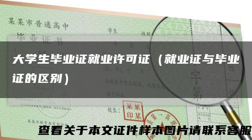 大學生畢業證就業許可證（就業證與畢業證的區別）縮略圖