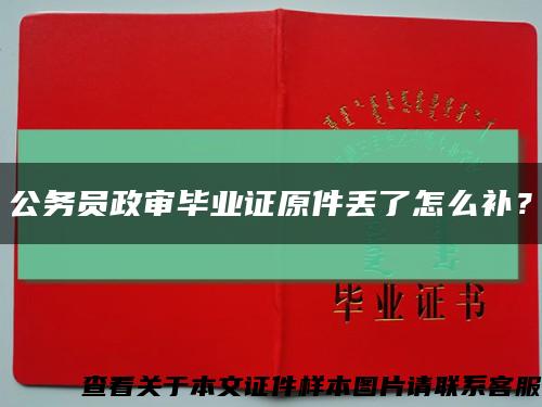 公務員政審畢業證原件丟了怎么補？縮略圖