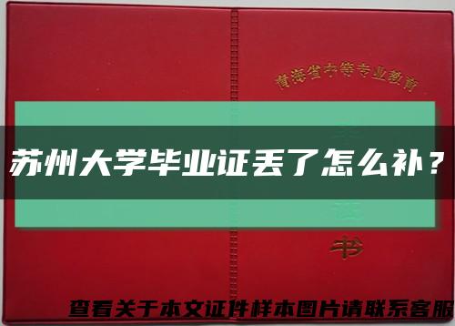 蘇州大學畢業證丟了怎么補？縮略圖