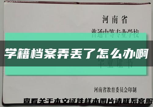 學籍檔案弄丟了怎么辦啊縮略圖