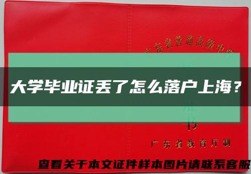 大學畢業證丟了怎么落戶上海？縮略圖