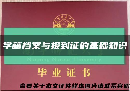 學籍檔案與報到證的基礎知識縮略圖
