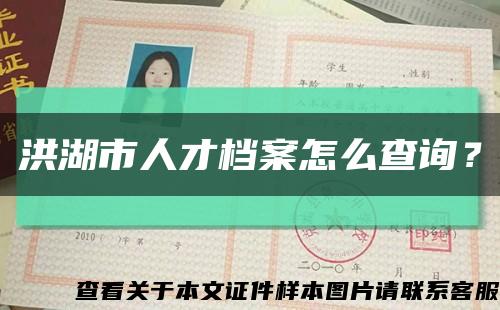 洪湖市人才檔案怎么查詢？縮略圖