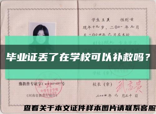 畢業證丟了在學?？梢匝a救嗎？縮略圖