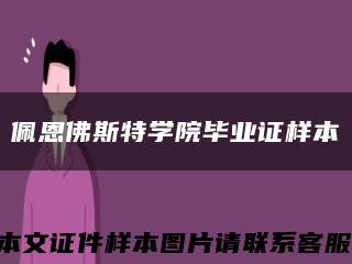 佩恩佛斯特學院畢業證樣本縮略圖