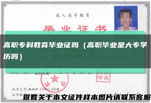 高職?？平逃厴I證嗎（高職畢業是大專學歷嗎）縮略圖