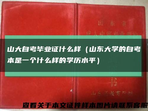 山大自考畢業證什么樣（山東大學的自考本是一個什么樣的學歷水平）縮略圖