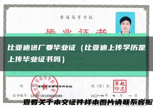 比亞迪進廠要畢業證（比亞迪上傳學歷是上傳畢業證書嗎）縮略圖